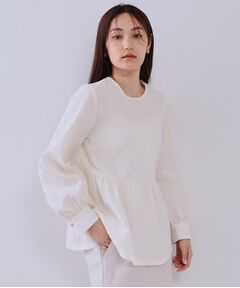 OPAQUE.CLIP / オペーク ドット クリップ シャツ・ブラウス | 《通勤・セレモニー対応》ジャカードペプラムブラウス【洗濯機洗い可】