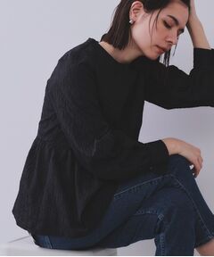 OPAQUE.CLIP / オペーク ドット クリップ シャツ・ブラウス | 《通勤・セレモニー対応》ジャカードペプラムブラウス【洗濯機洗い可】