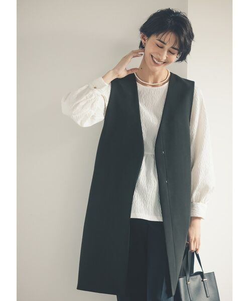 OPAQUE.CLIP / オペーク ドット クリップ シャツ・ブラウス | 《通勤・セレモニー対応》ジャカードペプラムブラウス【洗濯機洗い可】 | 詳細1