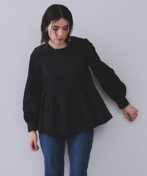 OPAQUE.CLIP / オペーク ドット クリップ シャツ・ブラウス | 《通勤・セレモニー対応》ジャカードペプラムブラウス【洗濯機洗い可】 | 詳細11