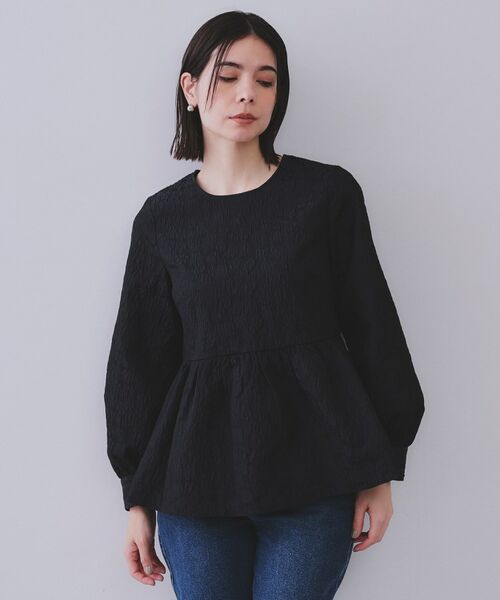 OPAQUE.CLIP / オペーク ドット クリップ シャツ・ブラウス | 《通勤・セレモニー対応》ジャカードペプラムブラウス【洗濯機洗い可】 | 詳細15