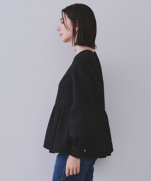 OPAQUE.CLIP / オペーク ドット クリップ シャツ・ブラウス | 《通勤・セレモニー対応》ジャカードペプラムブラウス【洗濯機洗い可】 | 詳細16