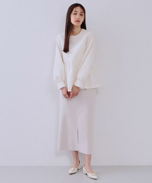 OPAQUE.CLIP / オペーク ドット クリップ シャツ・ブラウス | 《通勤・セレモニー対応》ジャカードペプラムブラウス【洗濯機洗い可】 | 詳細4