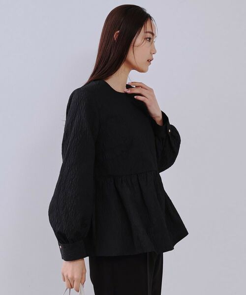 OPAQUE.CLIP / オペーク ドット クリップ シャツ・ブラウス | 《通勤・セレモニー対応》ジャカードペプラムブラウス【洗濯機洗い可】 | 詳細7