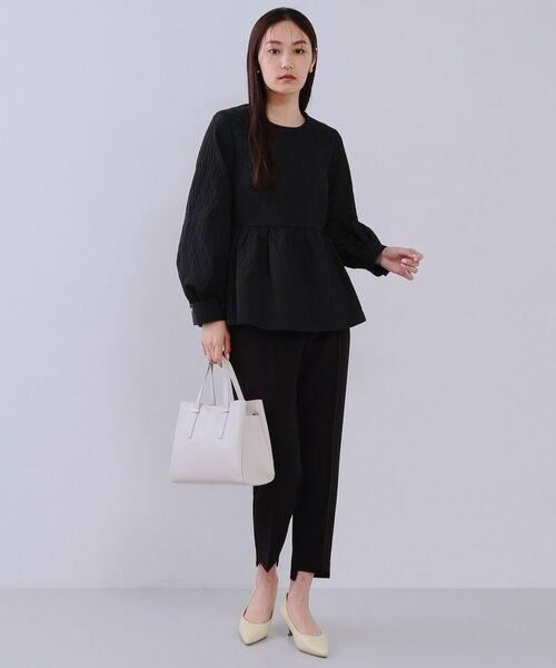 OPAQUE.CLIP / オペーク ドット クリップ シャツ・ブラウス | 《通勤・セレモニー対応》ジャカードペプラムブラウス【洗濯機洗い可】 | 詳細8