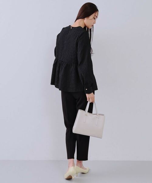 OPAQUE.CLIP / オペーク ドット クリップ シャツ・ブラウス | 《通勤・セレモニー対応》ジャカードペプラムブラウス【洗濯機洗い可】 | 詳細9