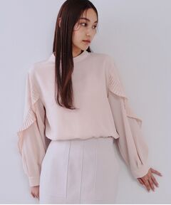 OPAQUE.CLIP / オペーク ドット クリップ シャツ・ブラウス | 《美人百花掲載》プリーツフリルスリーブブラウス【洗濯機洗い可】