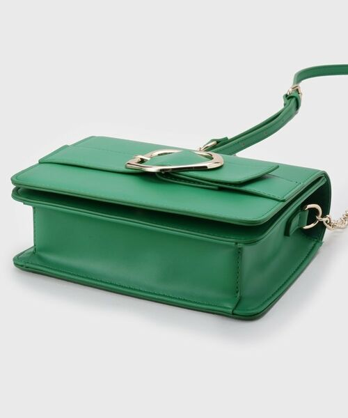 【正規品のみ販売】 ミニ ショルダーバッグ ベルベット  グリーン ミラー付き】デザインバックルミニショルダーバッグ（ショルダー