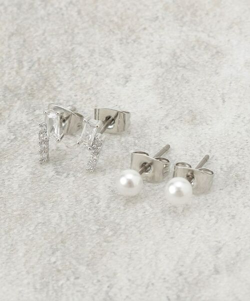OPAQUE. CLIP/オペーク ドット クリップ ビジュー×フェイクパールピアス シルバー(006) 00 OPAQUE. CLIP/オペーク ドット クリップ ビジュー×フェイクパールピアス シルバー(006) 00