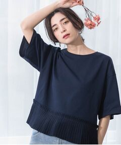 OPAQUE.CLIP / オペーク ドット クリップ カットソー | プリーツデザインドッキングトップス【洗濯機洗い可】