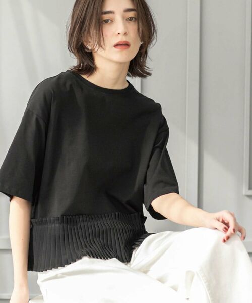 OPAQUE.CLIP / オペーク ドット クリップ カットソー | プリーツデザインドッキングトップス【洗濯機洗い可】 | 詳細1