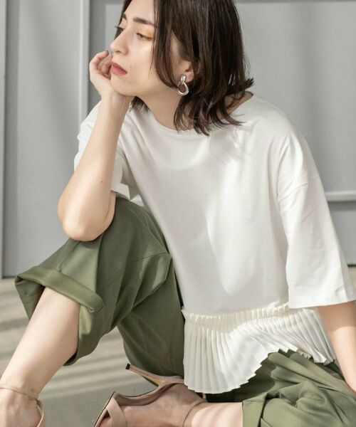 OPAQUE.CLIP / オペーク ドット クリップ カットソー | プリーツデザインドッキングトップス【洗濯機洗い可】 | 詳細8