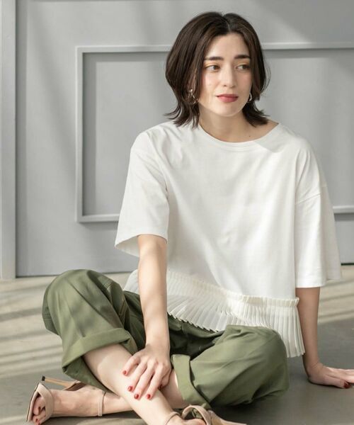 OPAQUE.CLIP / オペーク ドット クリップ カットソー | プリーツデザインドッキングトップス【洗濯機洗い可】 | 詳細9