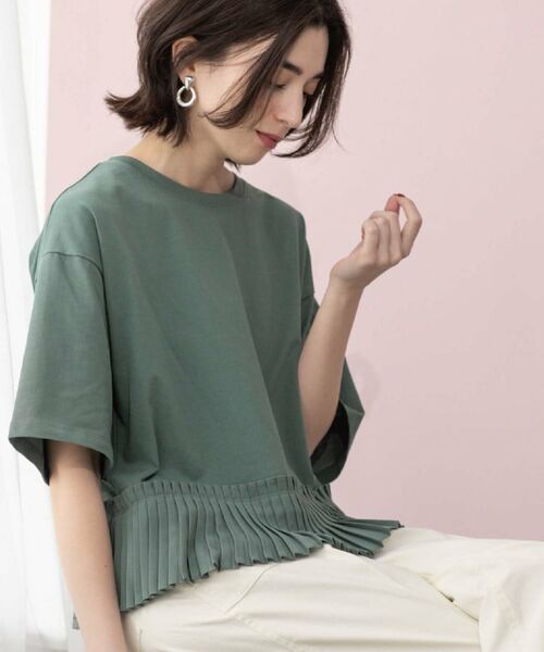 OPAQUE. CLIP/オペーク ドット クリップ プリーツデザインドッキングトップス オリーブグリーン(026) 40(L) OPAQUE. CLIP/オペーク ドット クリップ プリーツデザインドッキングトップス オリーブグリーン(026) 40(L)