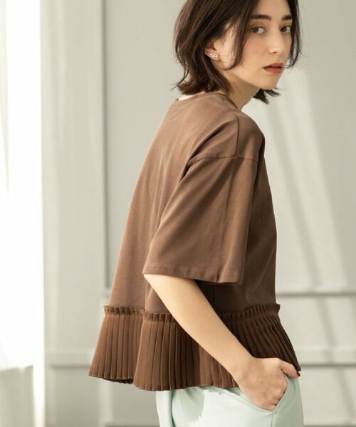 OPAQUE. CLIP/オペーク ドット クリップ プリーツデザインドッキングトップス ブラウン(044) 38(M) OPAQUE. CLIP/オペーク ドット クリップ プリーツデザインドッキングトップス ブラウン(044) 38(M)