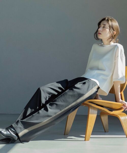 OPAQUE. CLIP/オペーク ドット クリップ サイドラインパンツ ブラック(519) 40(L) OPAQUE. CLIP/オペーク ドット クリップ サイドラインパンツ ブラック(519) 40(L)