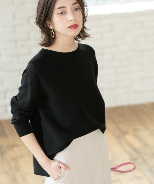 OPAQUE.CLIP / オペーク ドット クリップ ニット・セーター | ボートネックニット/オーガニックコットン混【UV/洗濯機洗い可】 | 詳細16