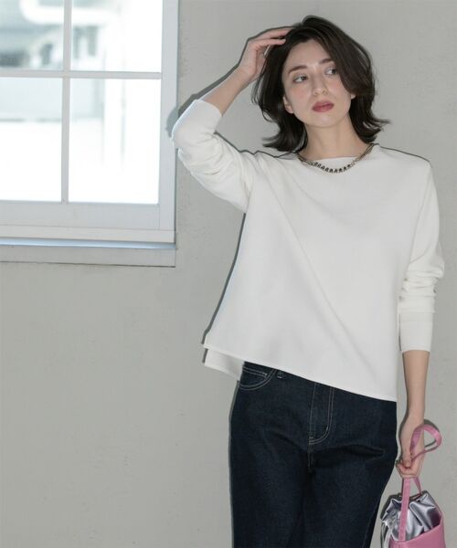 OPAQUE.CLIP / オペーク ドット クリップ ニット・セーター | ボートネックニット/オーガニックコットン混【UV/洗濯機洗い可】 | 詳細4