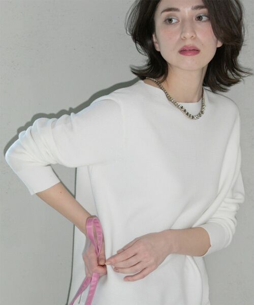 OPAQUE.CLIP / オペーク ドット クリップ ニット・セーター | ボートネックニット/オーガニックコットン混【UV/洗濯機洗い可】 | 詳細5