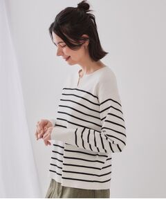 OPAQUE.CLIP / オペーク ドット クリップ ニット・セーター | キーネックニット/オーガニックコツトン混【UV/洗濯機洗い可】