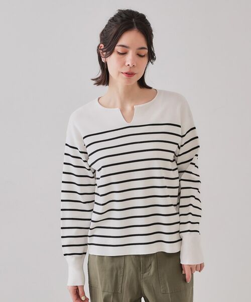 OPAQUE.CLIP / オペーク ドット クリップ ニット・セーター | キーネックニット/オーガニックコツトン混【UV/洗濯機洗い可】 | 詳細13