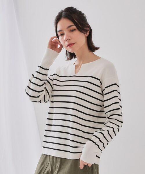 OPAQUE.CLIP / オペーク ドット クリップ ニット・セーター | キーネックニット/オーガニックコツトン混【UV/洗濯機洗い可】 | 詳細9