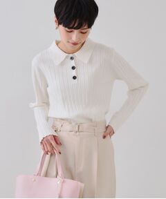 OPAQUE.CLIP / オペーク ドット クリップ ニット・セーター | ワイドリブポロニット【洗濯機洗い可】