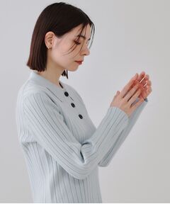 OPAQUE.CLIP / オペーク ドット クリップ ニット・セーター | ワイドリブポロニット【洗濯機洗い可】