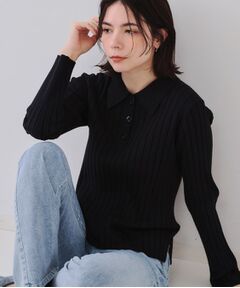 OPAQUE.CLIP / オペーク ドット クリップ ニット・セーター | ワイドリブポロニット【洗濯機洗い可】