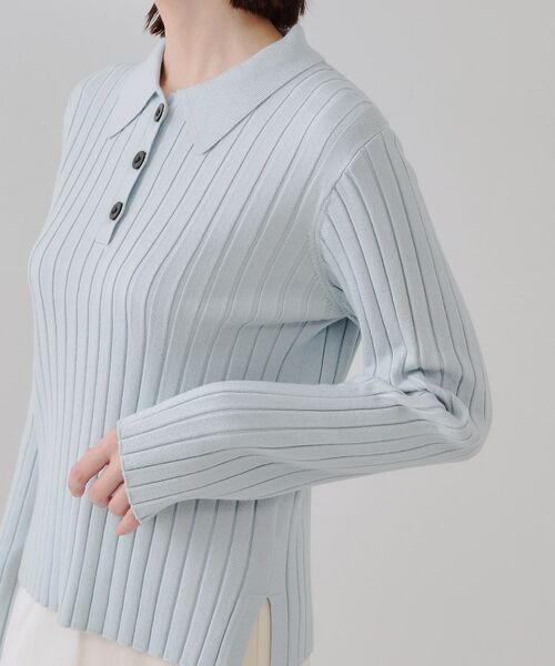 OPAQUE.CLIP / オペーク ドット クリップ ニット・セーター | ワイドリブポロニット【洗濯機洗い可】 | 詳細17