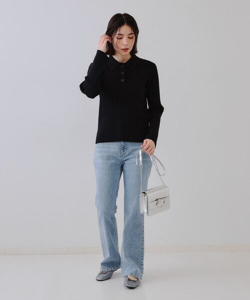 OPAQUE.CLIP / オペーク ドット クリップ ニット・セーター | ワイドリブポロニット【洗濯機洗い可】 | 詳細6