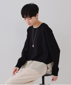 OPAQUE.CLIP / オペーク ドット クリップ ニット・セーター | バイカラーボクシーニット【洗濯機洗い可】