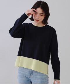 OPAQUE.CLIP / オペーク ドット クリップ ニット・セーター | バイカラーボクシーニット【洗濯機洗い可】