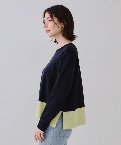 OPAQUE.CLIP / オペーク ドット クリップ ニット・セーター | バイカラーボクシーニット【洗濯機洗い可】 | 詳細14