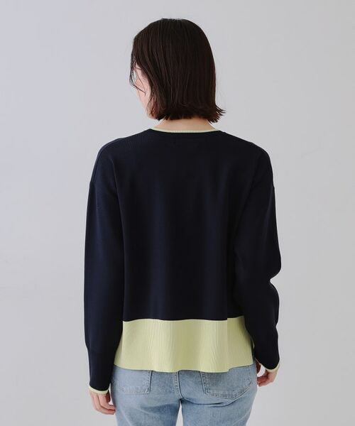 OPAQUE.CLIP / オペーク ドット クリップ ニット・セーター | バイカラーボクシーニット【洗濯機洗い可】 | 詳細15