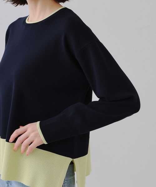 OPAQUE.CLIP / オペーク ドット クリップ ニット・セーター | バイカラーボクシーニット【洗濯機洗い可】 | 詳細17