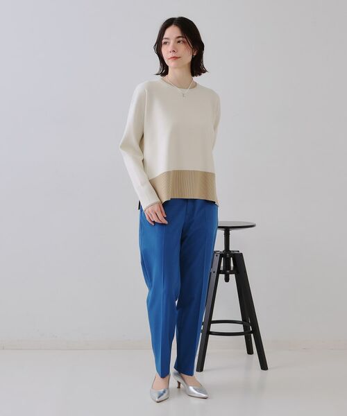 OPAQUE.CLIP / オペーク ドット クリップ ニット・セーター | バイカラーボクシーニット【洗濯機洗い可】 | 詳細2