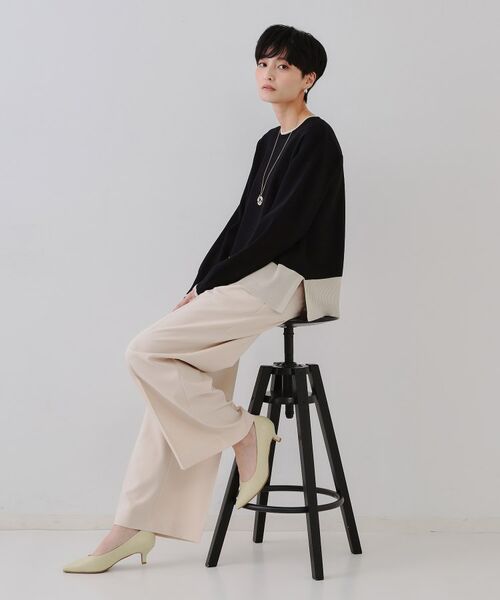 OPAQUE.CLIP / オペーク ドット クリップ ニット・セーター | バイカラーボクシーニット【洗濯機洗い可】 | 詳細6