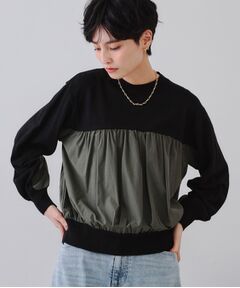 OPAQUE.CLIP / オペーク ドット クリップ ニット・セーター | ギャザーフハクドッキングニット【洗濯機洗い可】