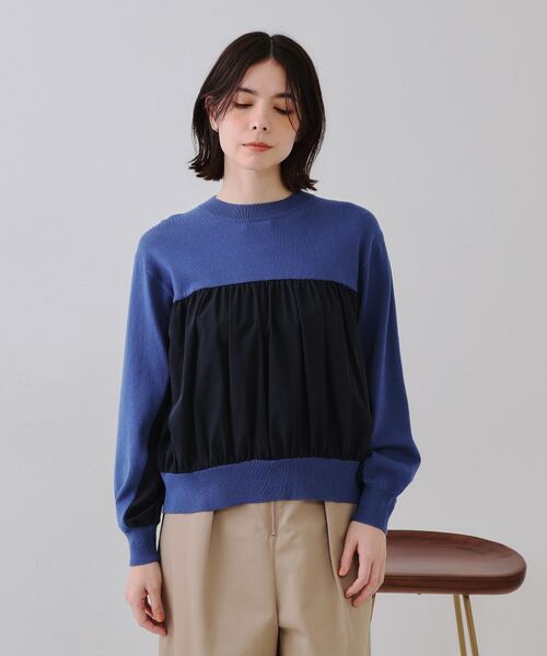 OPAQUE.CLIP / オペーク ドット クリップ ニット・セーター | ギャザーフハクドッキングニット【洗濯機洗い可】 | 詳細13