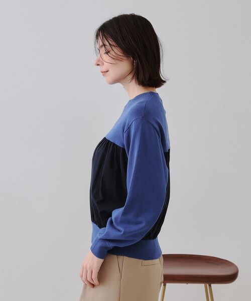 OPAQUE.CLIP / オペーク ドット クリップ ニット・セーター | ギャザーフハクドッキングニット【洗濯機洗い可】 | 詳細14