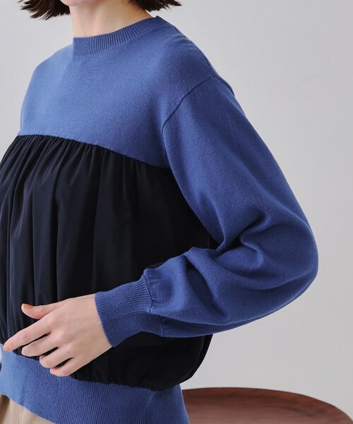 OPAQUE.CLIP / オペーク ドット クリップ ニット・セーター | ギャザーフハクドッキングニット【洗濯機洗い可】 | 詳細17