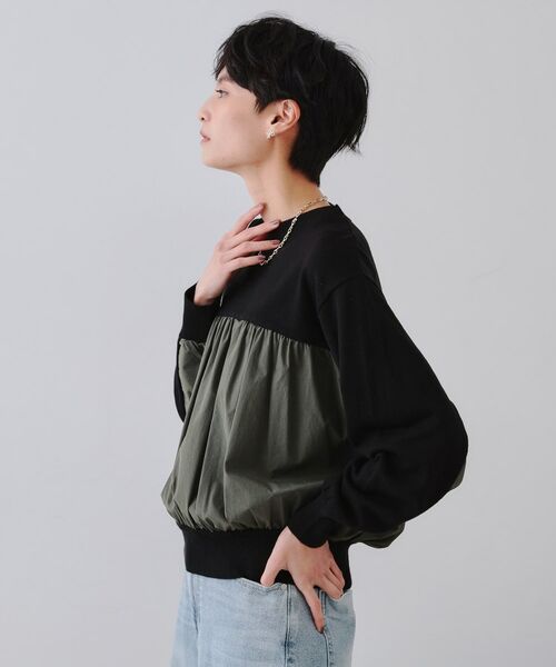 OPAQUE.CLIP / オペーク ドット クリップ ニット・セーター | ギャザーフハクドッキングニット【洗濯機洗い可】 | 詳細5