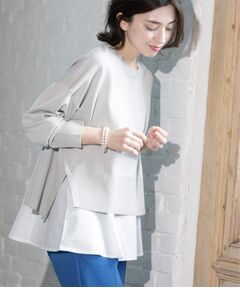 OPAQUE.CLIP / オペーク ドット クリップ ニット・セーター | 《ツインセット》ワイドニット×裾フレアタンクトップ【洗濯機洗い可/抗ピル】