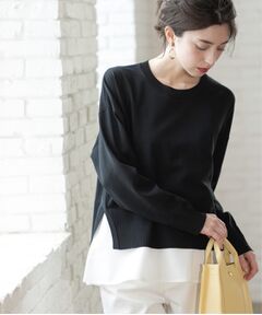 OPAQUE.CLIP / オペーク ドット クリップ ニット・セーター | 《ツインセット》ワイドニット×裾フレアタンクトップ【洗濯機洗い可/抗ピル】