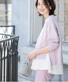 OPAQUE.CLIP / オペーク ドット クリップ ニット・セーター | 《ツインセット》ワイドニット×裾フレアタンクトップ【洗濯機洗い可/抗ピル】