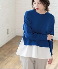 OPAQUE.CLIP / オペーク ドット クリップ ニット・セーター | 《ツインセット》ワイドニット×裾フレアタンクトップ【洗濯機洗い可/抗ピル】