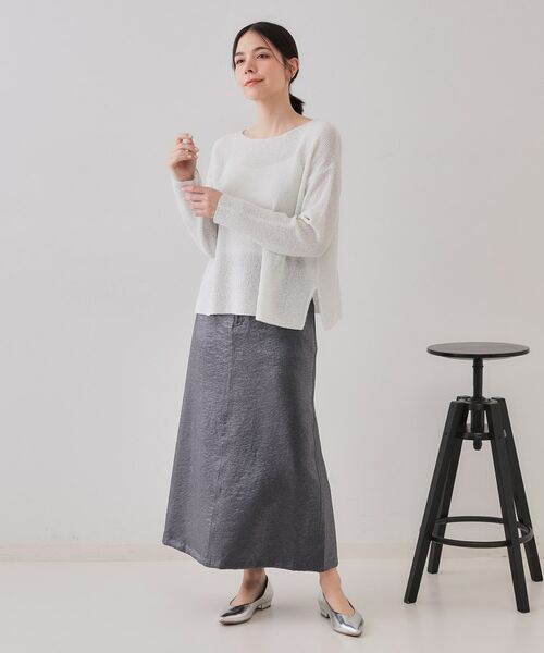 OPAQUE.CLIP / オペーク ドット クリップ ニット・セーター | スパンコールボートネックニット【洗濯機洗い可】 | 詳細2