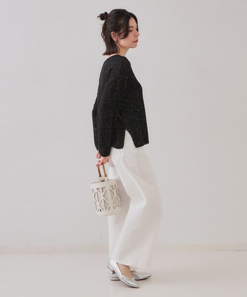 OPAQUE.CLIP / オペーク ドット クリップ ニット・セーター | スパンコールボートネックニット【洗濯機洗い可】 | 詳細6