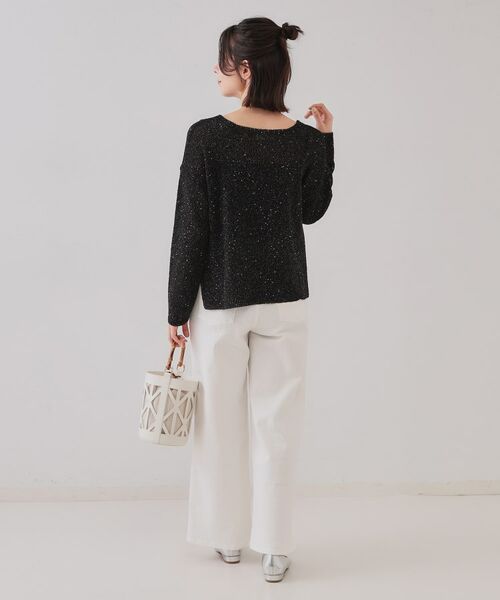 OPAQUE.CLIP / オペーク ドット クリップ ニット・セーター | スパンコールボートネックニット【洗濯機洗い可】 | 詳細7